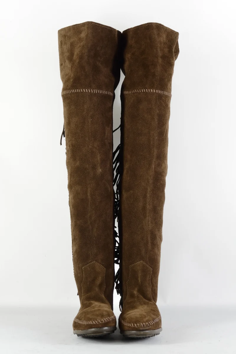 Overknees Wildleder braun