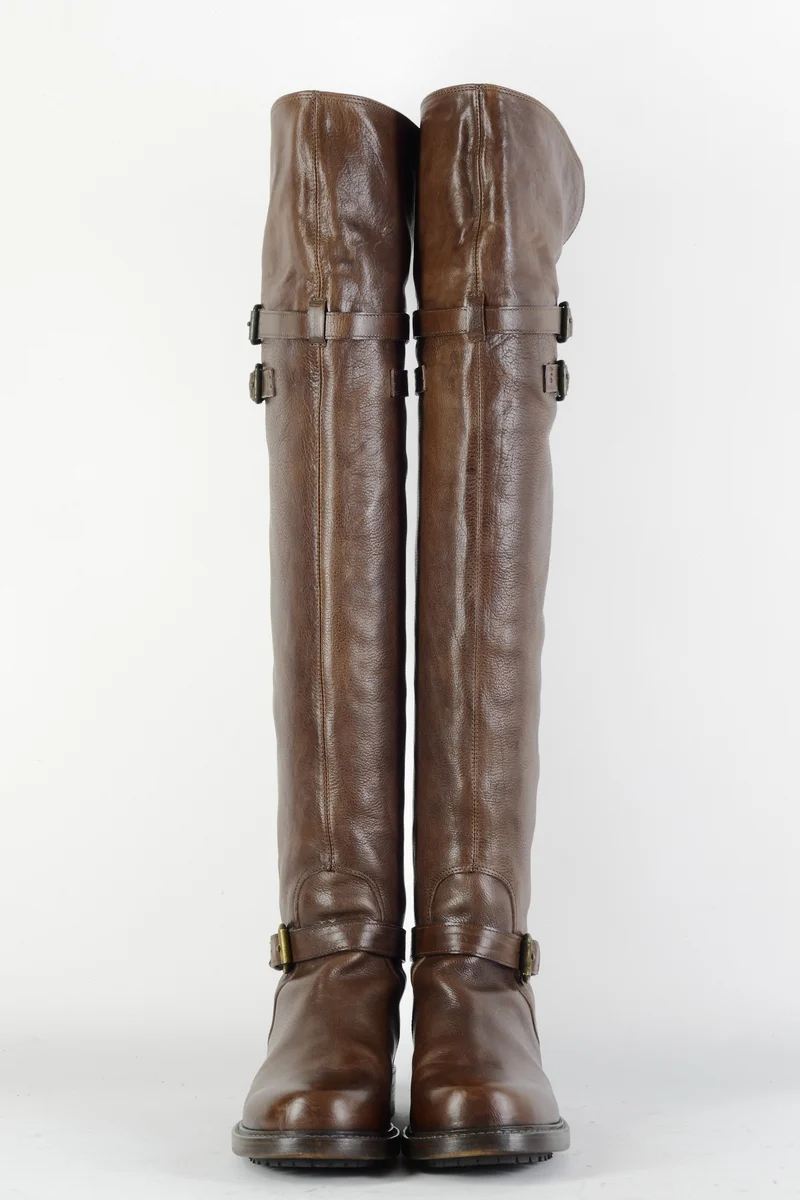 Overknees Leder braun