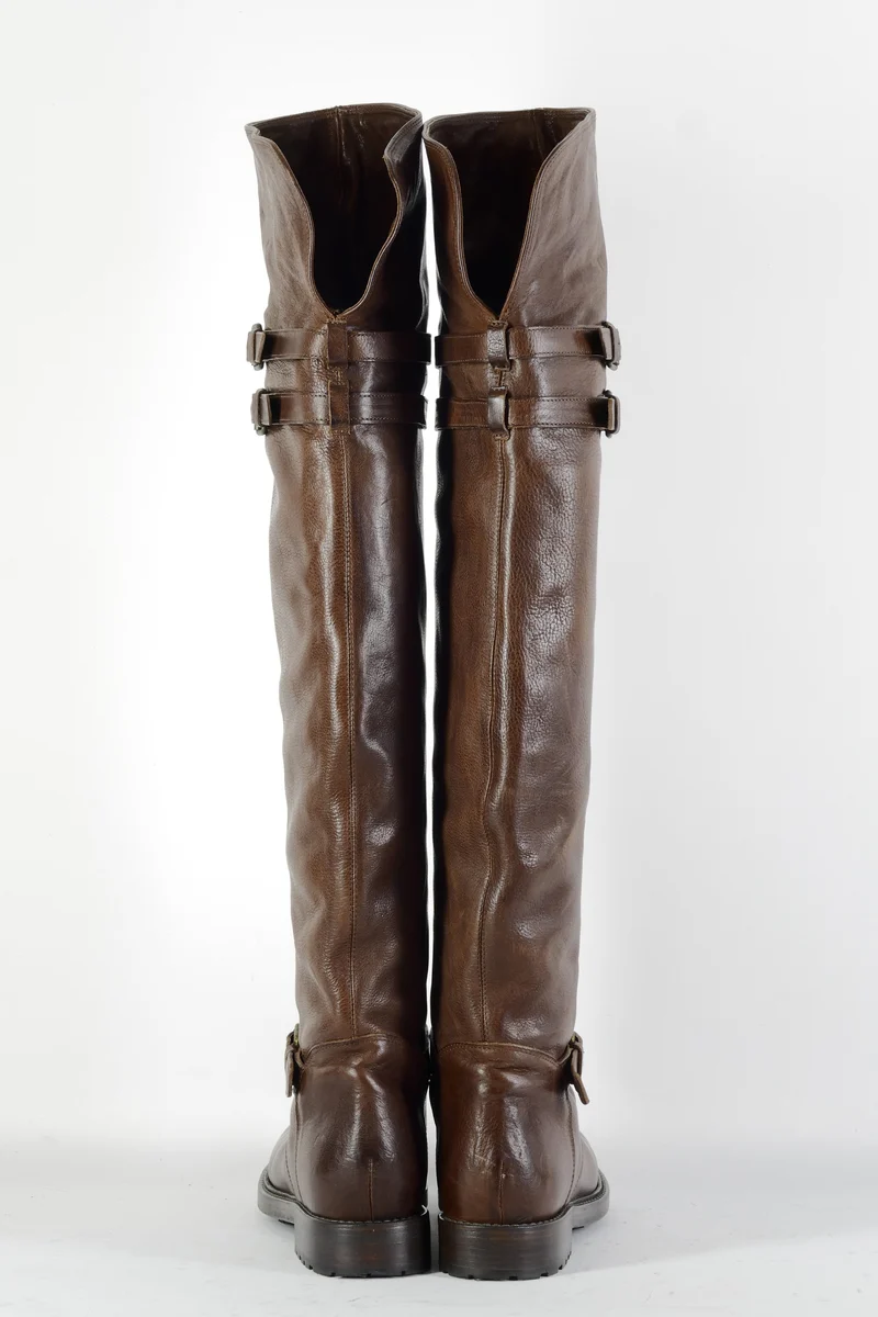 Overknees Leder braun