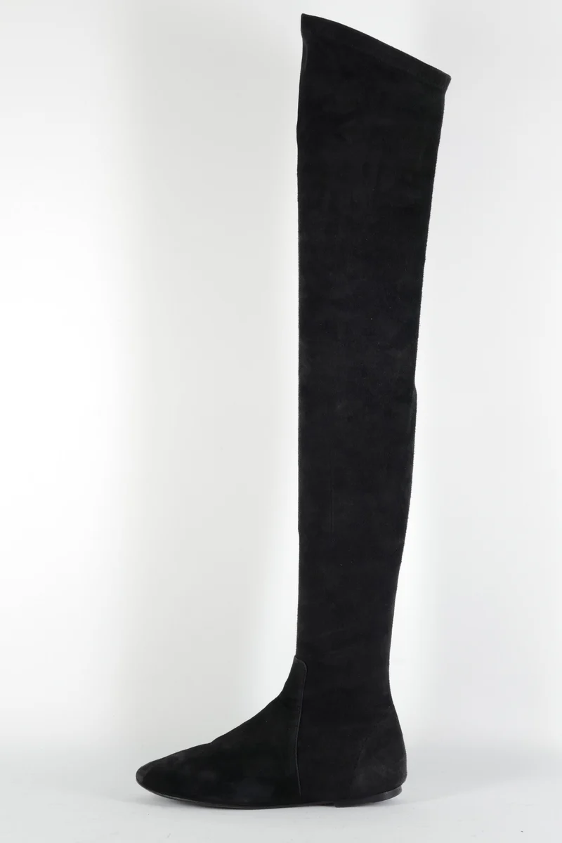 Overknees Wildleder schwarz