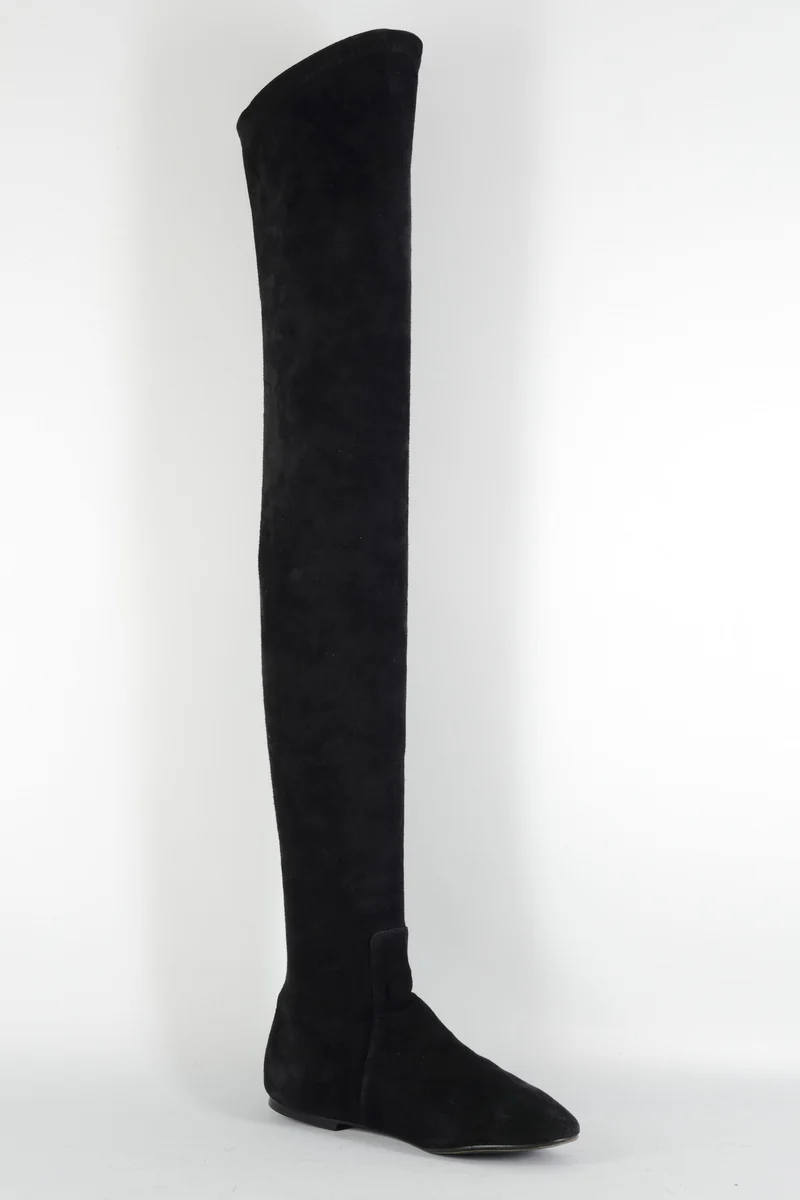 Overknees Wildleder schwarz