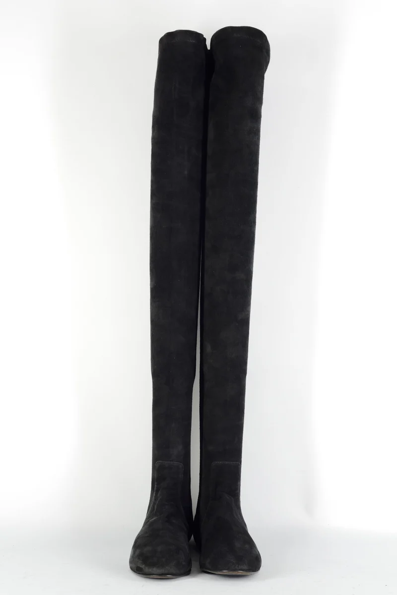 Overknees Wildleder schwarz