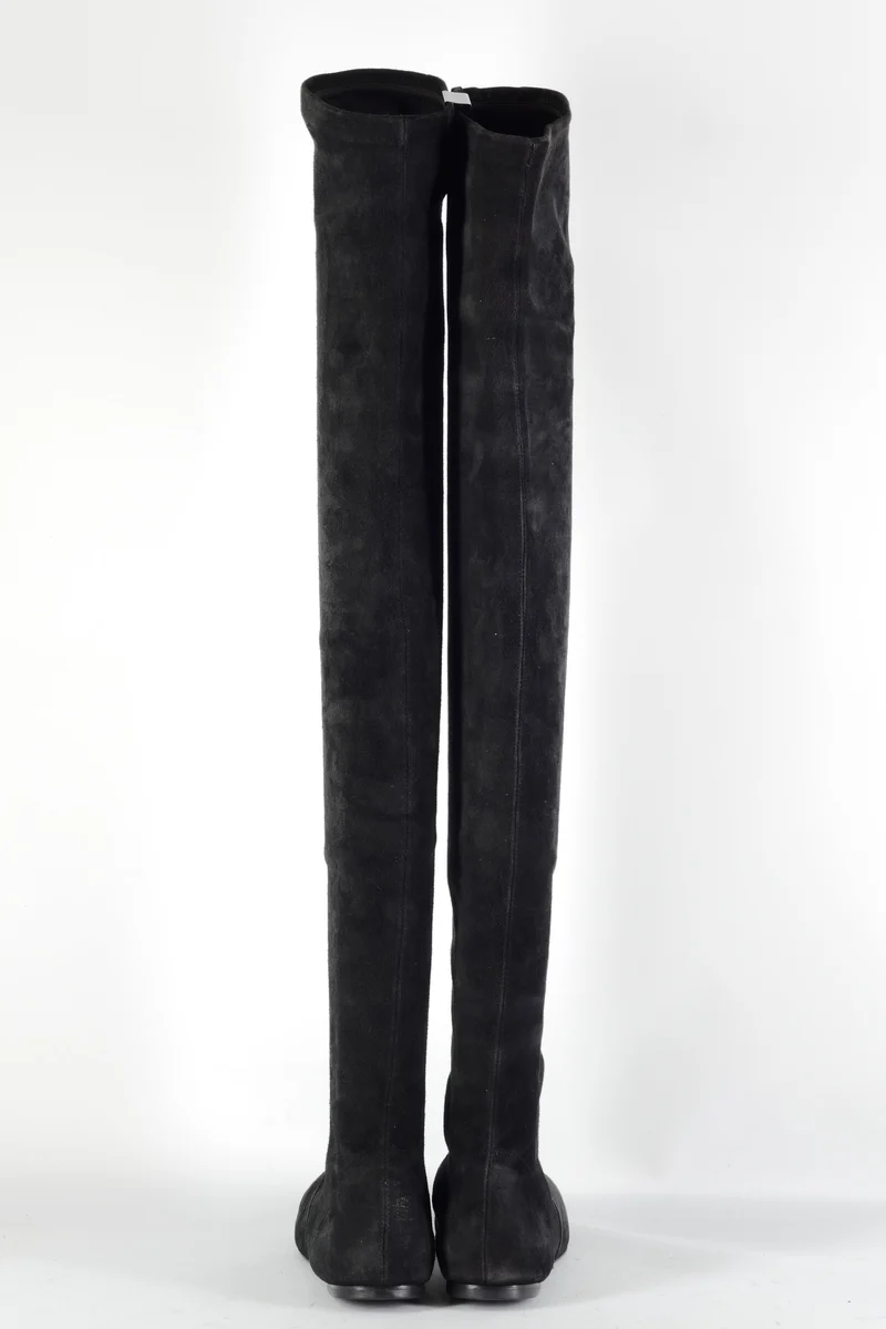 Overknees Wildleder schwarz