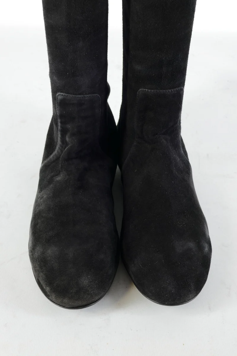 Overknees Wildleder schwarz