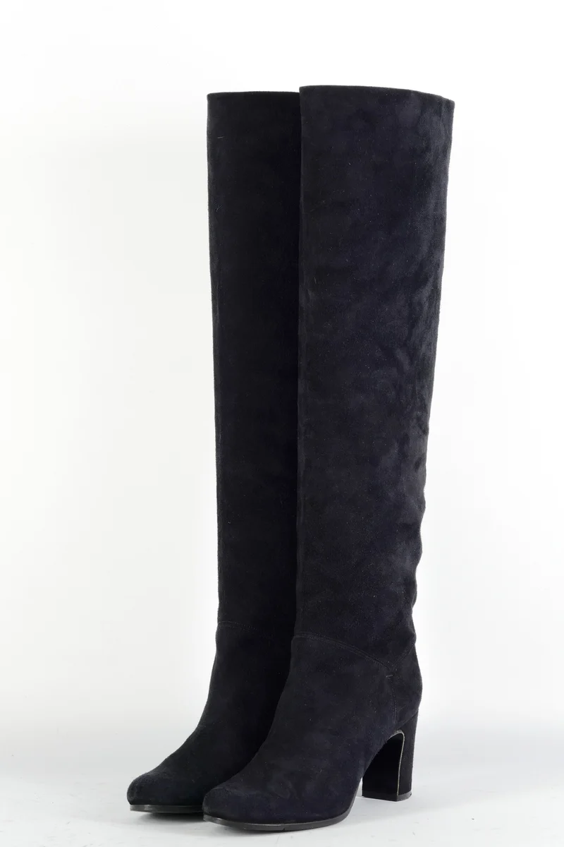 Hohe Stiefel Wildleder schwarz