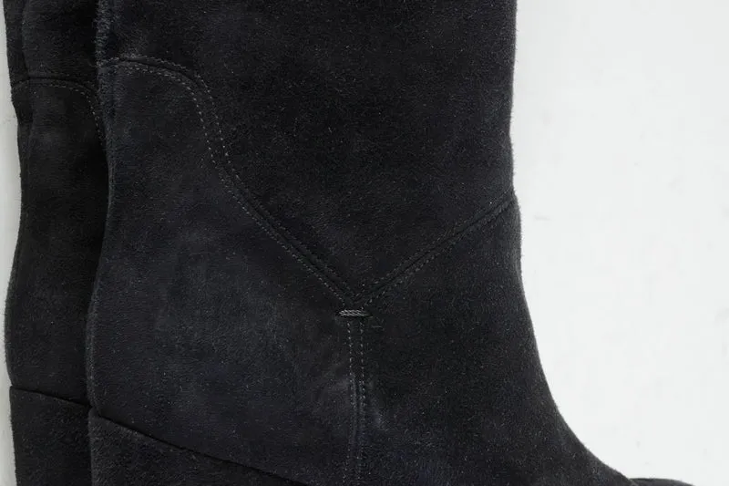 Hohe Stiefel Wildleder schwarz