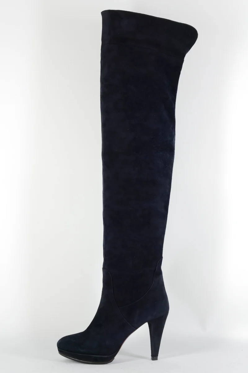 Overknees Wildleder schwarz