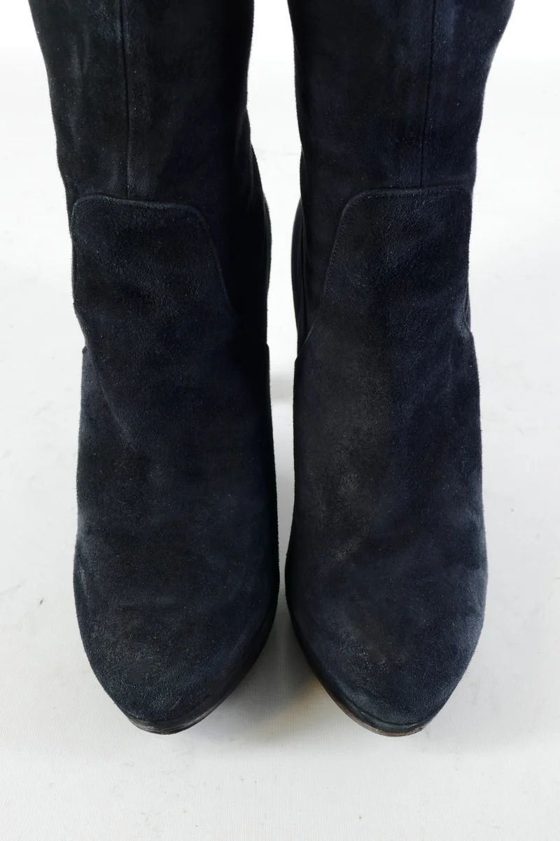 Overknees Wildleder schwarz