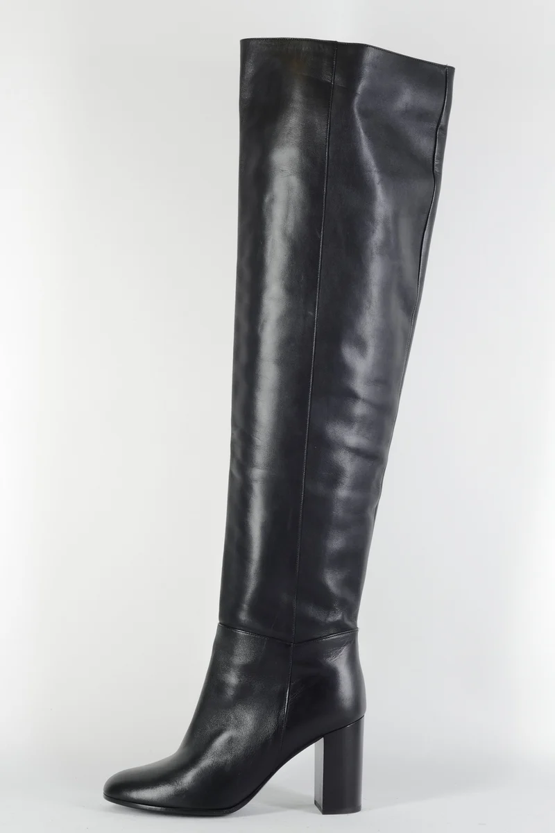 Overknees Leder schwarz