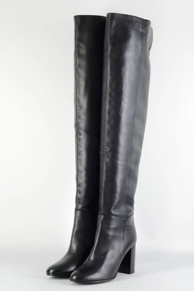 Overknees Leder schwarz