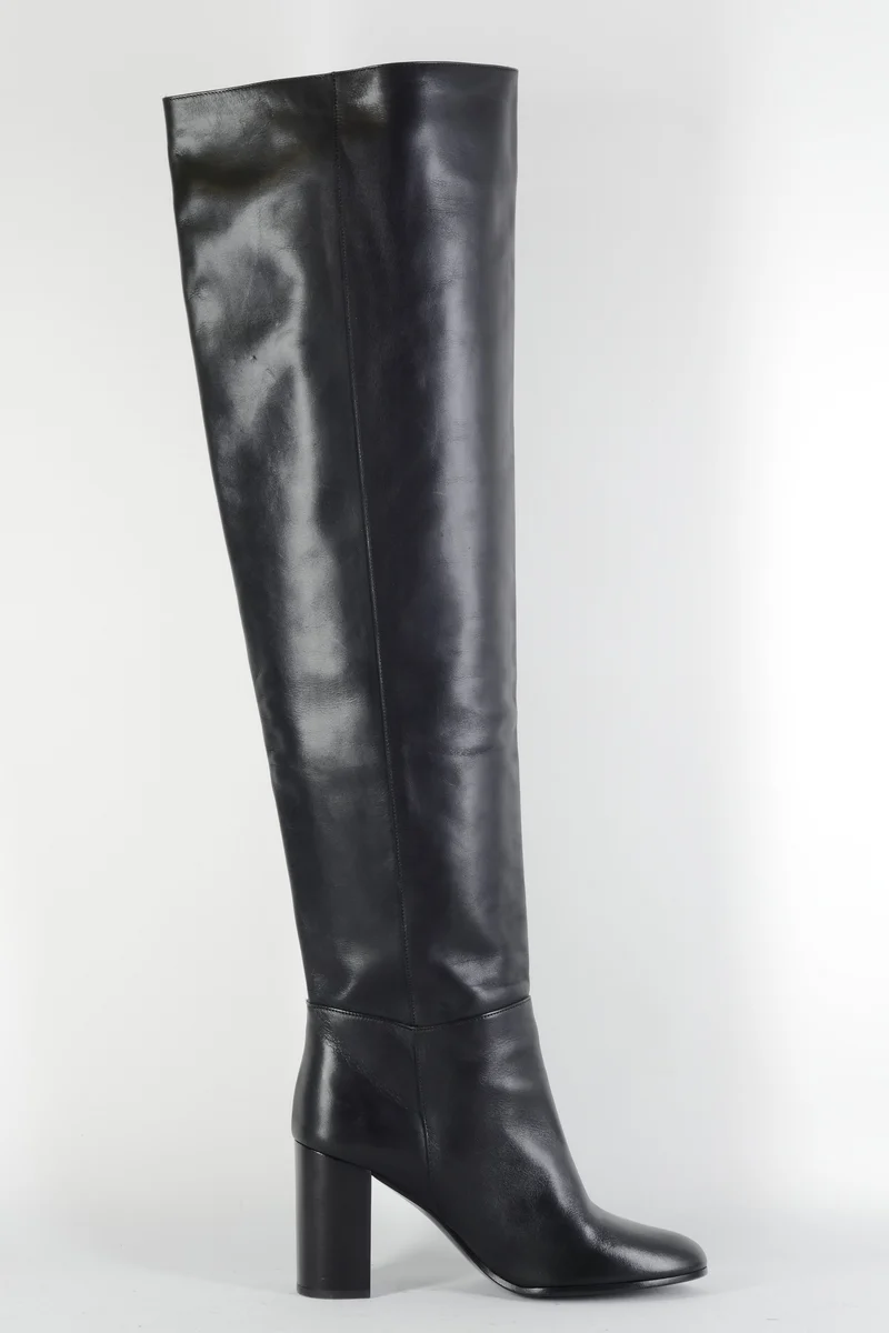 Overknees Leder schwarz