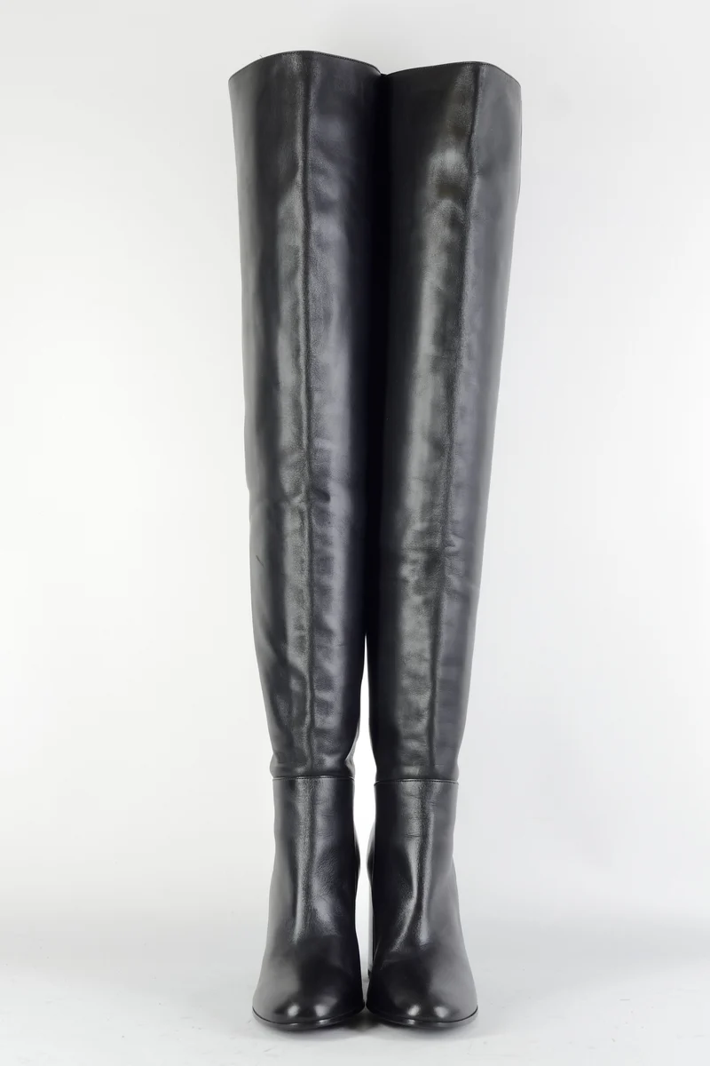 Overknees Leder schwarz
