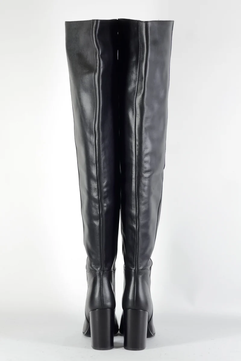 Overknees Leder schwarz