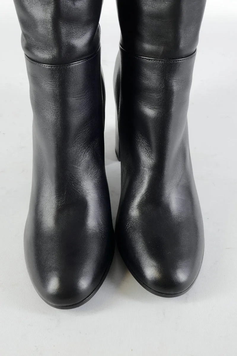 Overknees Leder schwarz