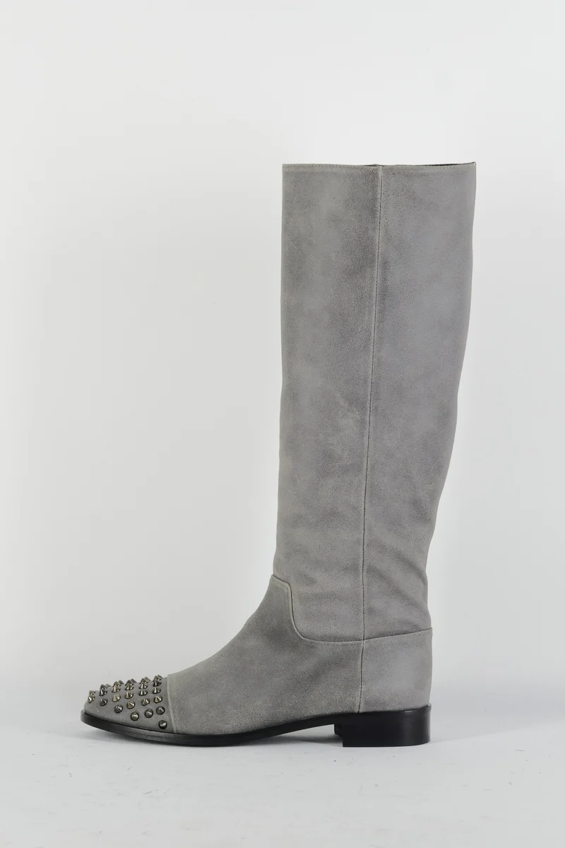 Stiefel Wildleder grau