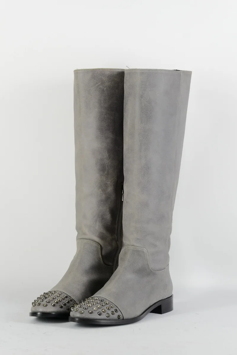 Stiefel Wildleder grau