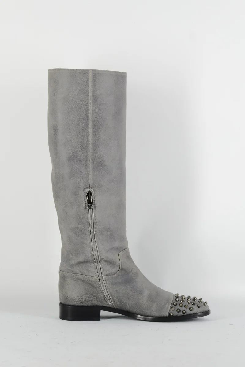 Stiefel Wildleder grau