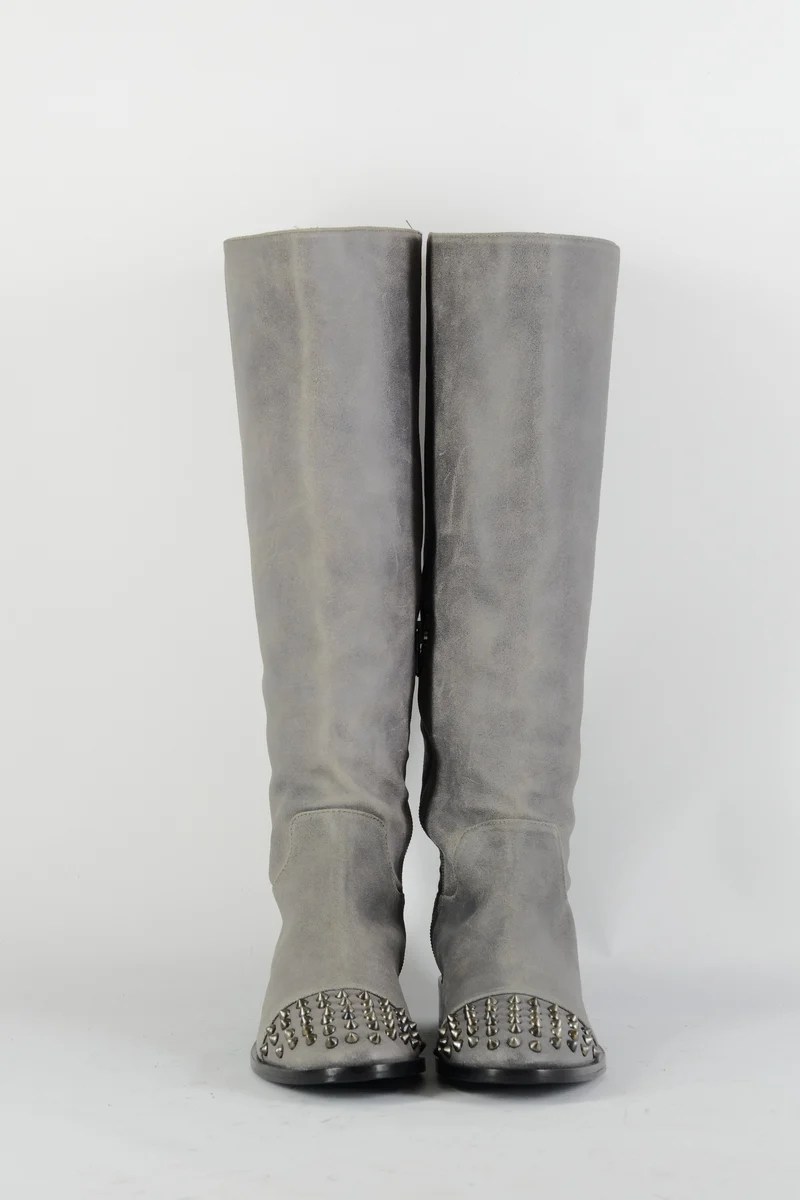 Stiefel Wildleder grau
