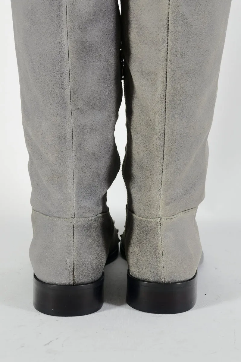Stiefel Wildleder grau