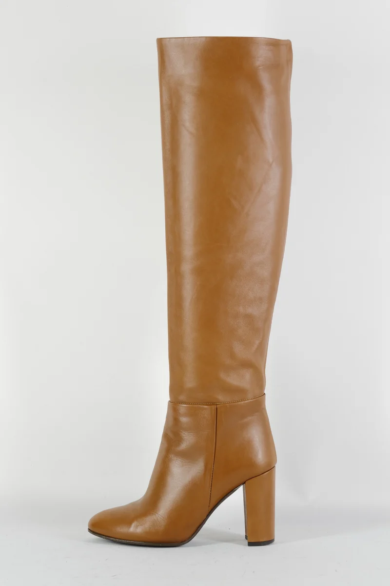 Hohe Stiefel Leder cognac