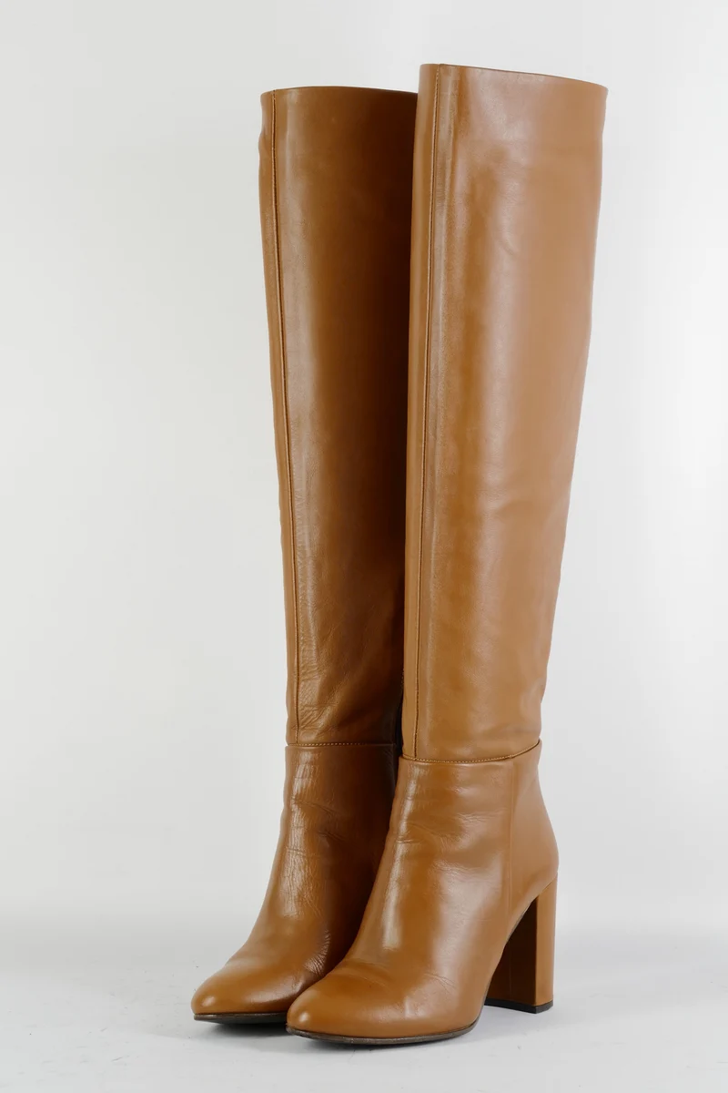 Hohe Stiefel Leder cognac