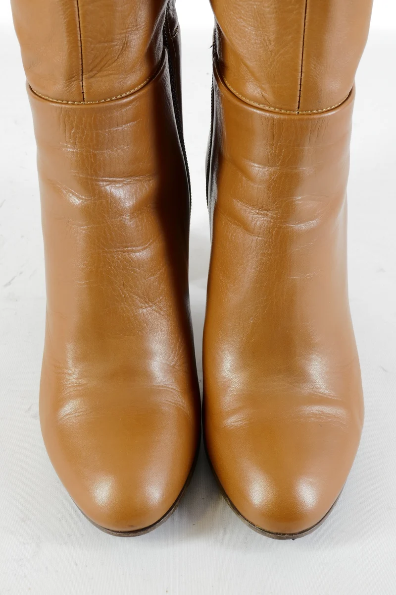 Hohe Stiefel Leder cognac