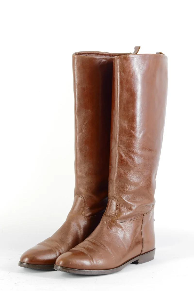 Vintage-Stiefel Leder kastanie