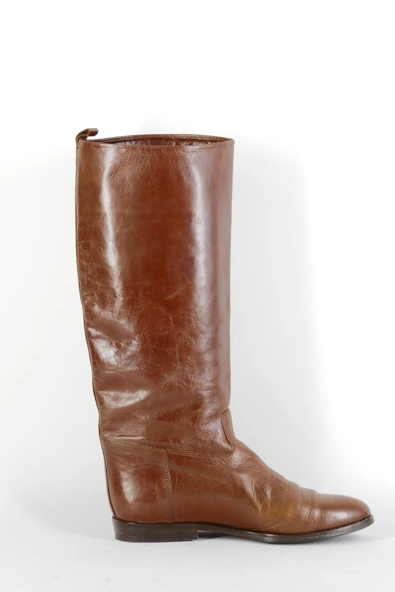 Vintage-Stiefel Leder kastanie