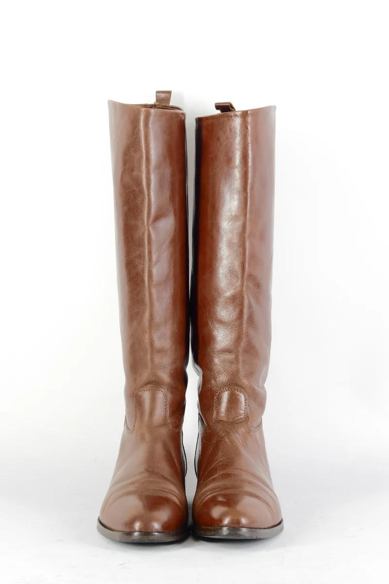 Vintage-Stiefel Leder kastanie