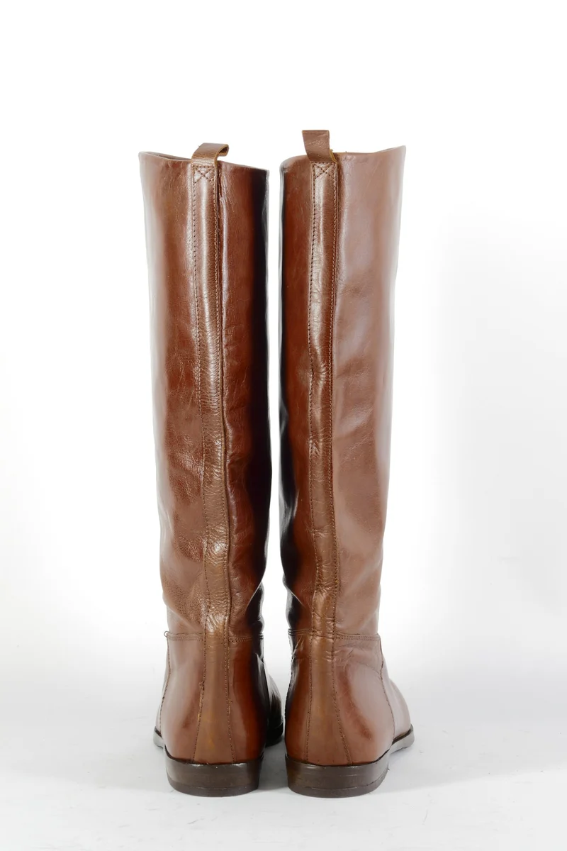 Vintage-Stiefel Leder kastanie