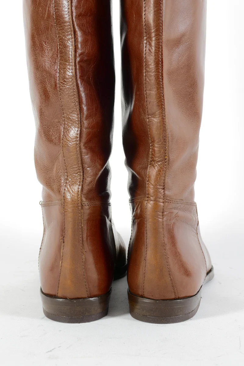 Vintage-Stiefel Leder kastanie