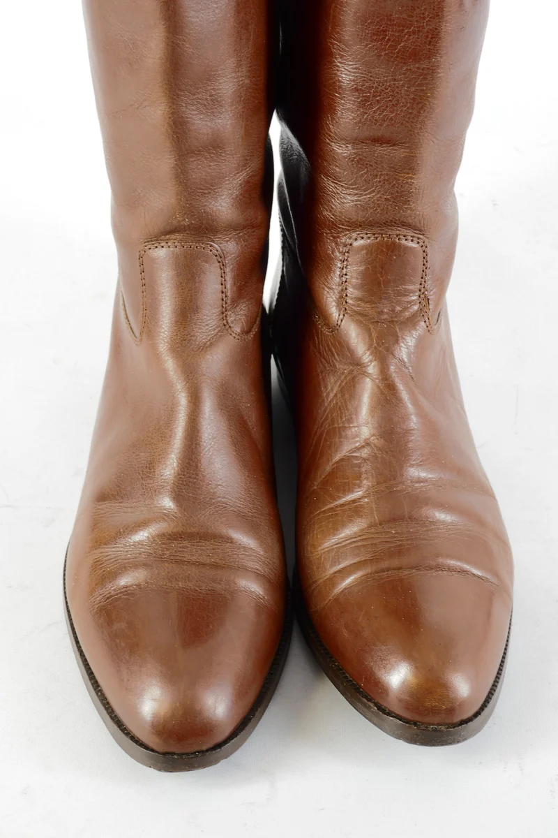 Vintage-Stiefel Leder kastanie