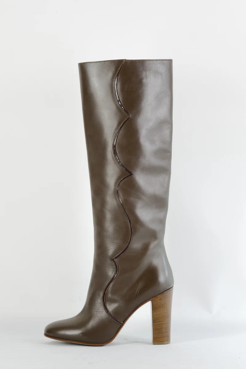 Stiefel Leder schlamm