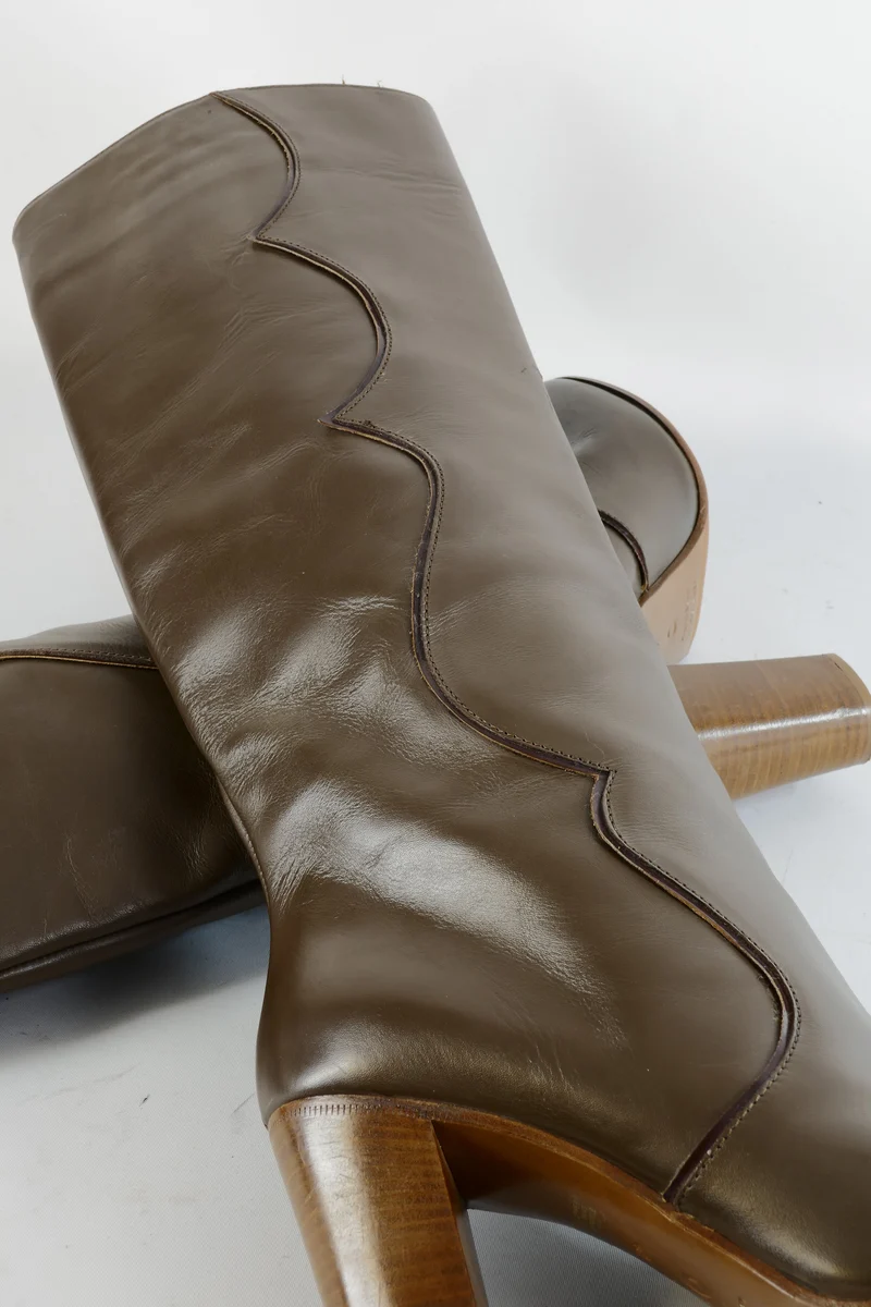 Stiefel Leder schlamm