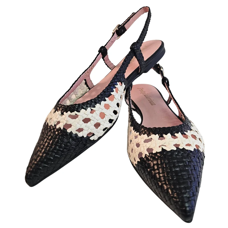 Pretty Ballerina, geflochtener Sling in Schwarz/Creme