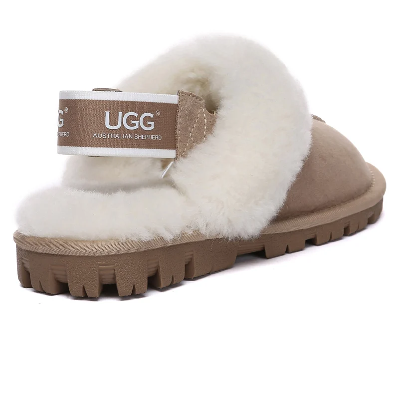 Removable Slingback Waffle Fluffy UGG Slippers