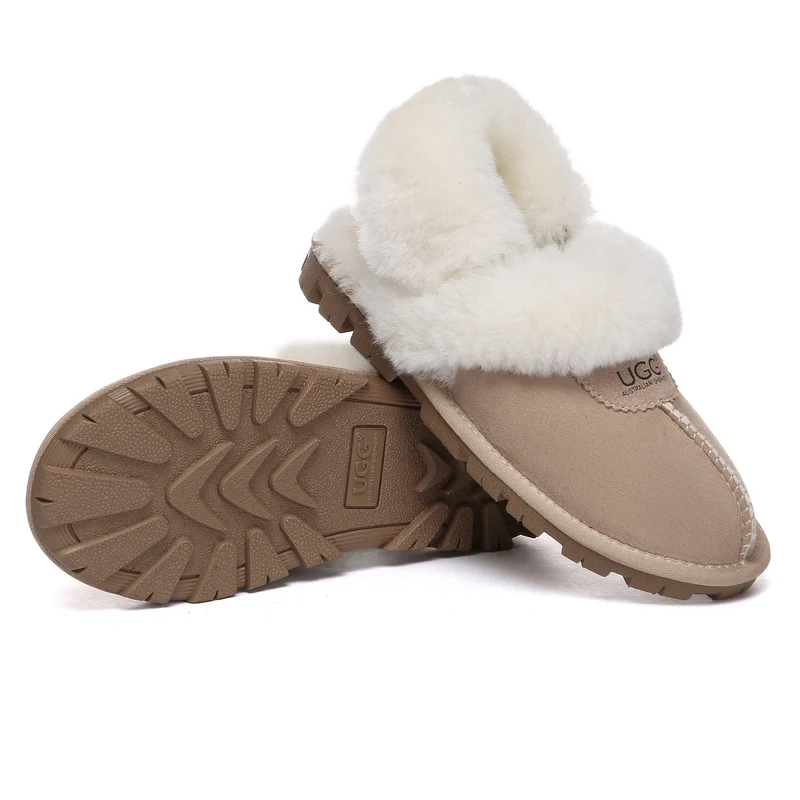 Removable Slingback Waffle Fluffy UGG Slippers