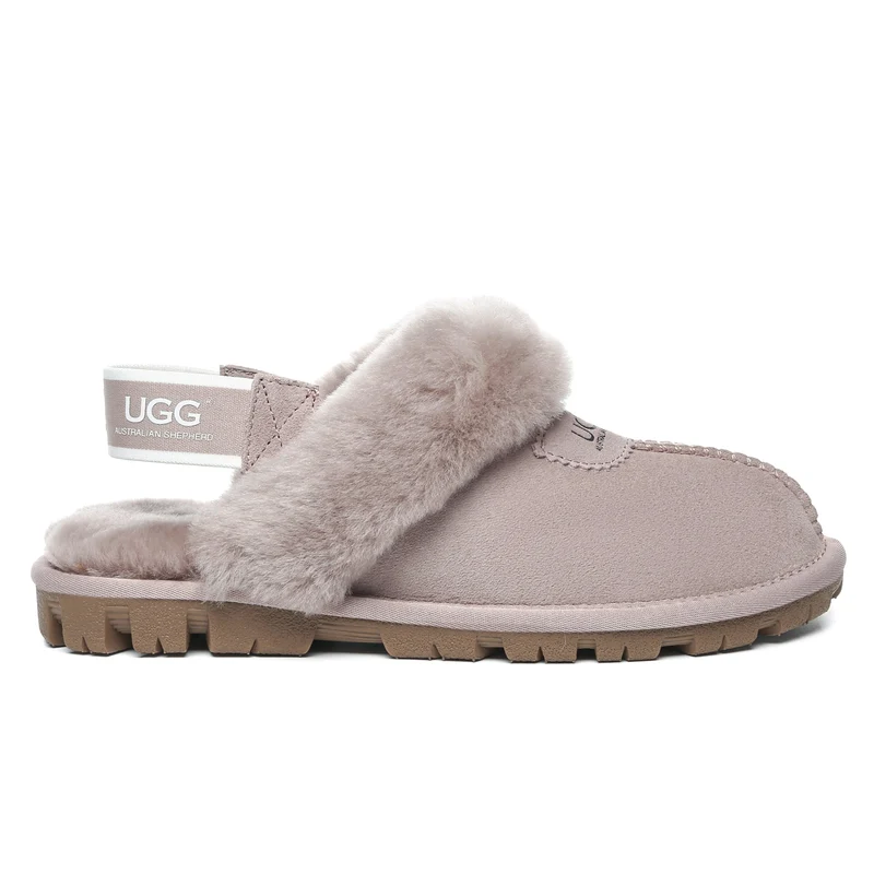 Removable Slingback Waffle Fluffy UGG Slippers
