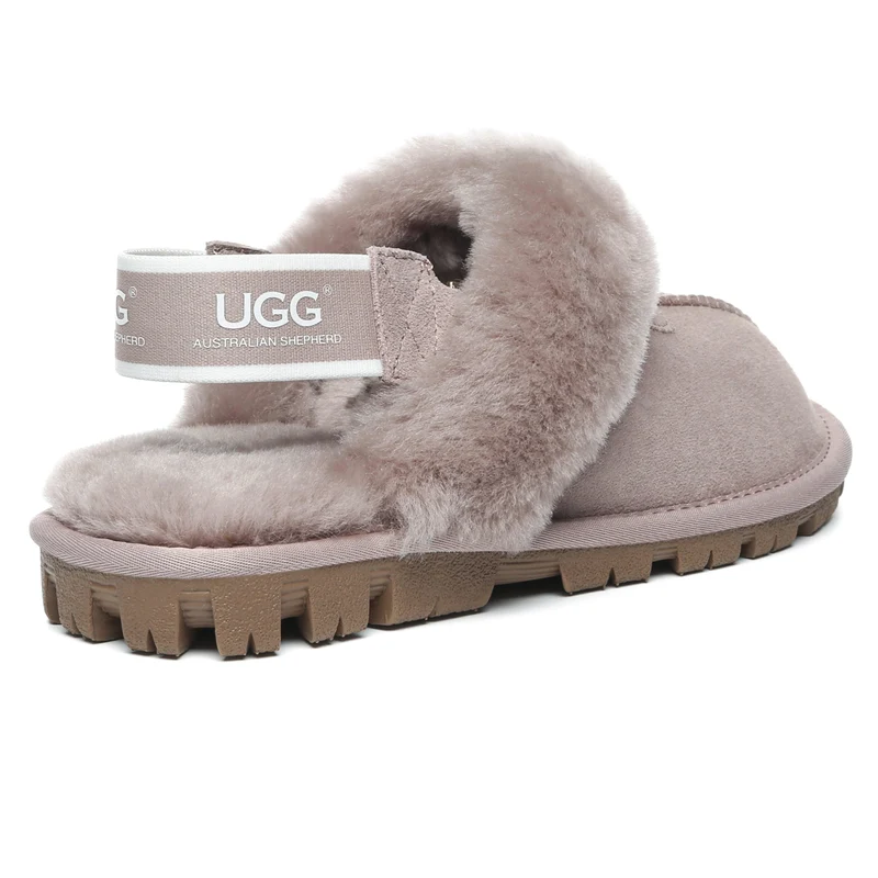 Removable Slingback Waffle Fluffy UGG Slippers