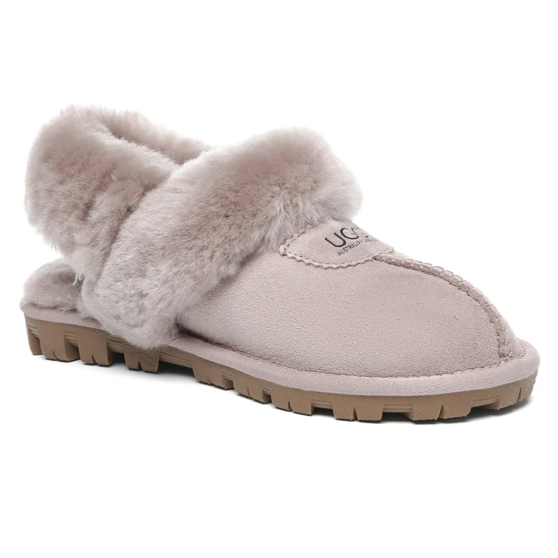 Removable Slingback Waffle Fluffy UGG Slippers