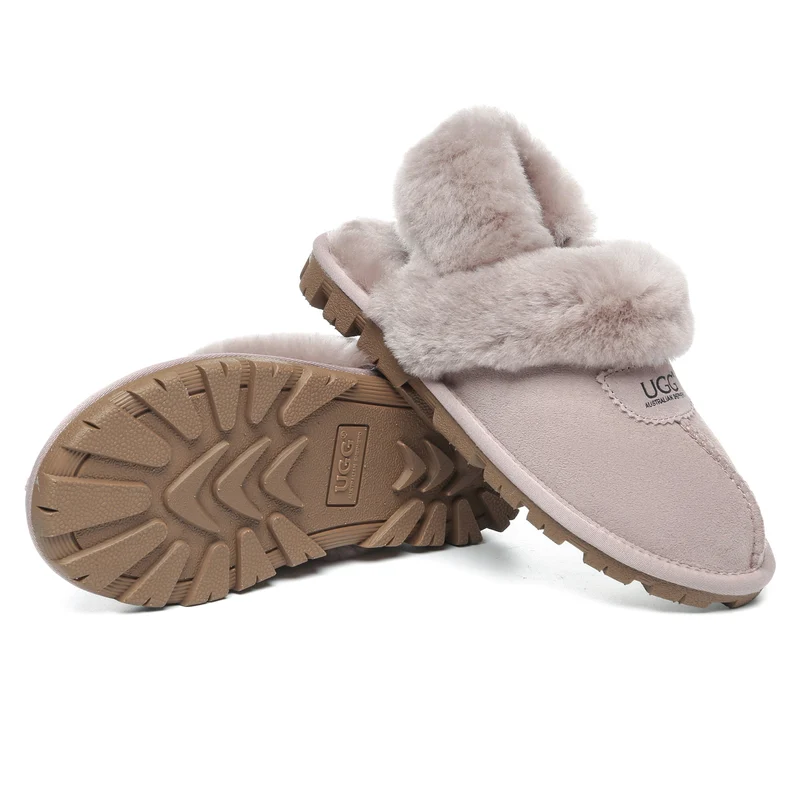 Removable Slingback Waffle Fluffy UGG Slippers