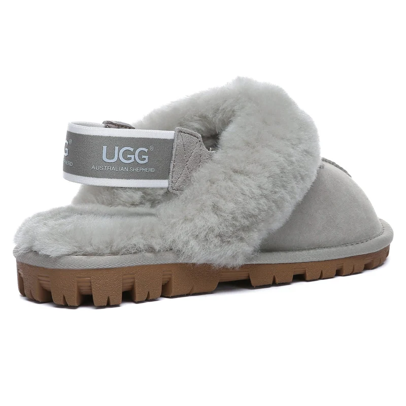 Removable Slingback Waffle Fluffy UGG Slippers