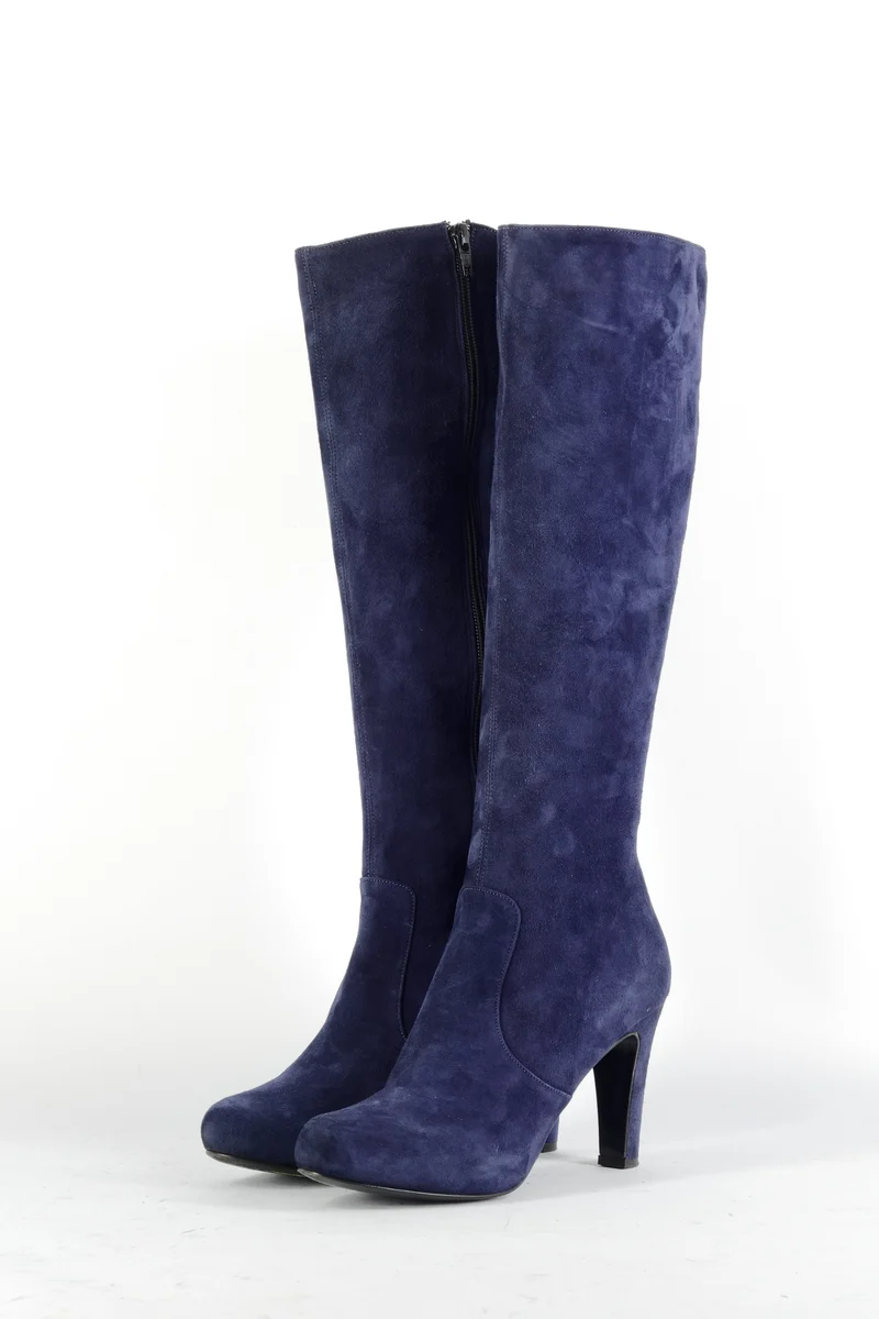 Stiefel Wildleder blau