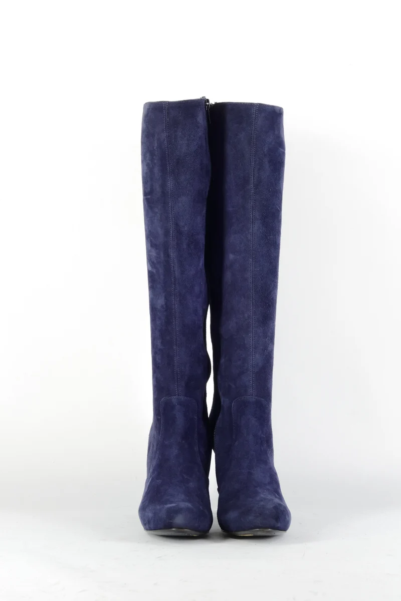 Stiefel Wildleder blau