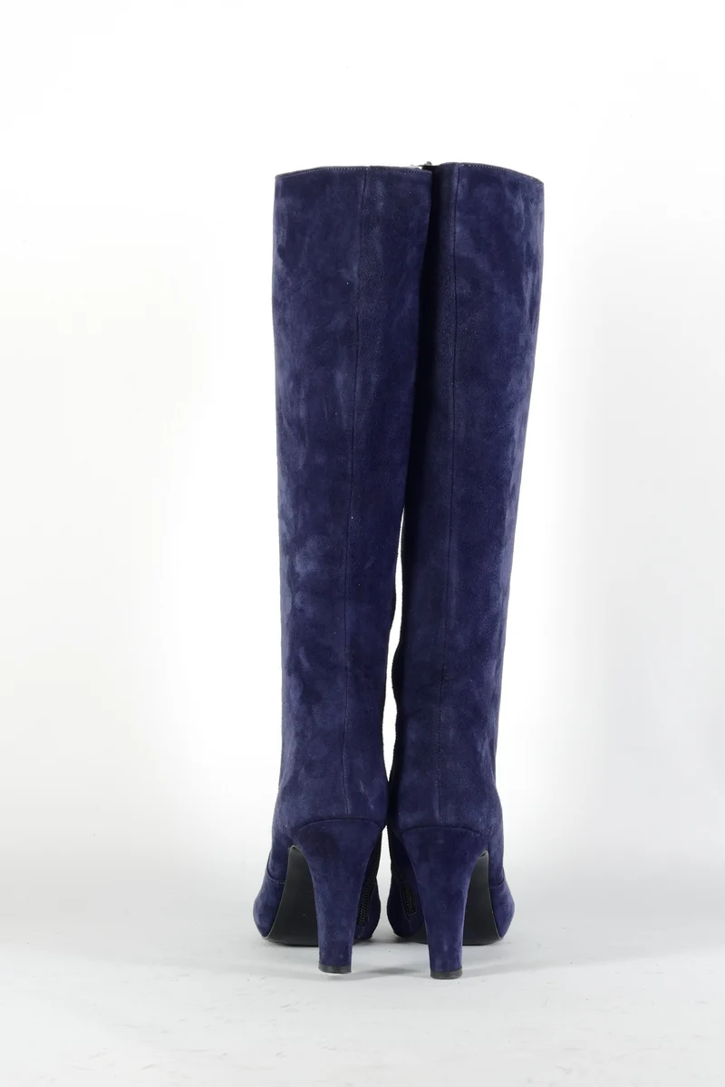 Stiefel Wildleder blau