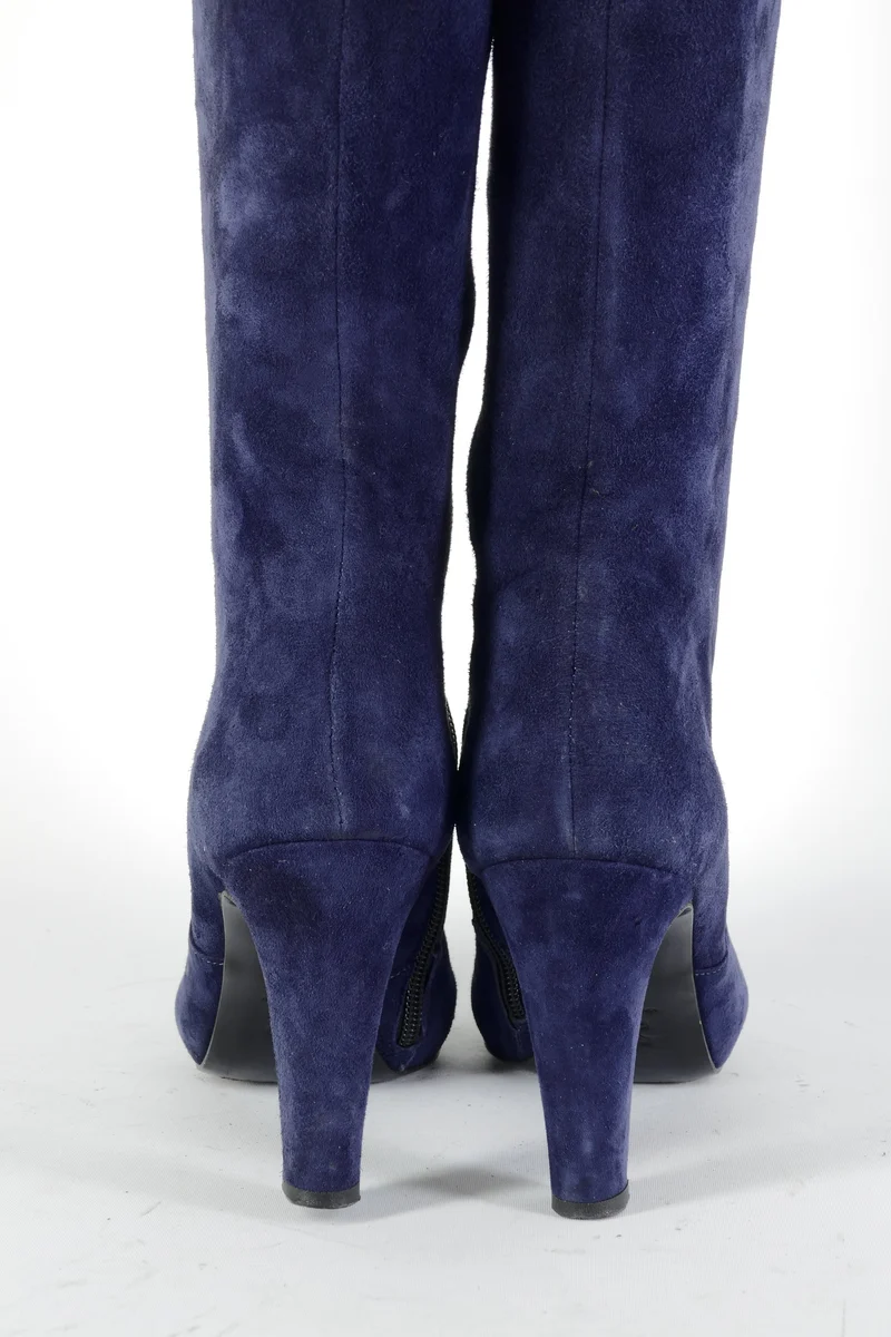 Stiefel Wildleder blau