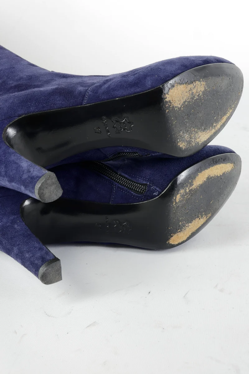 Stiefel Wildleder blau