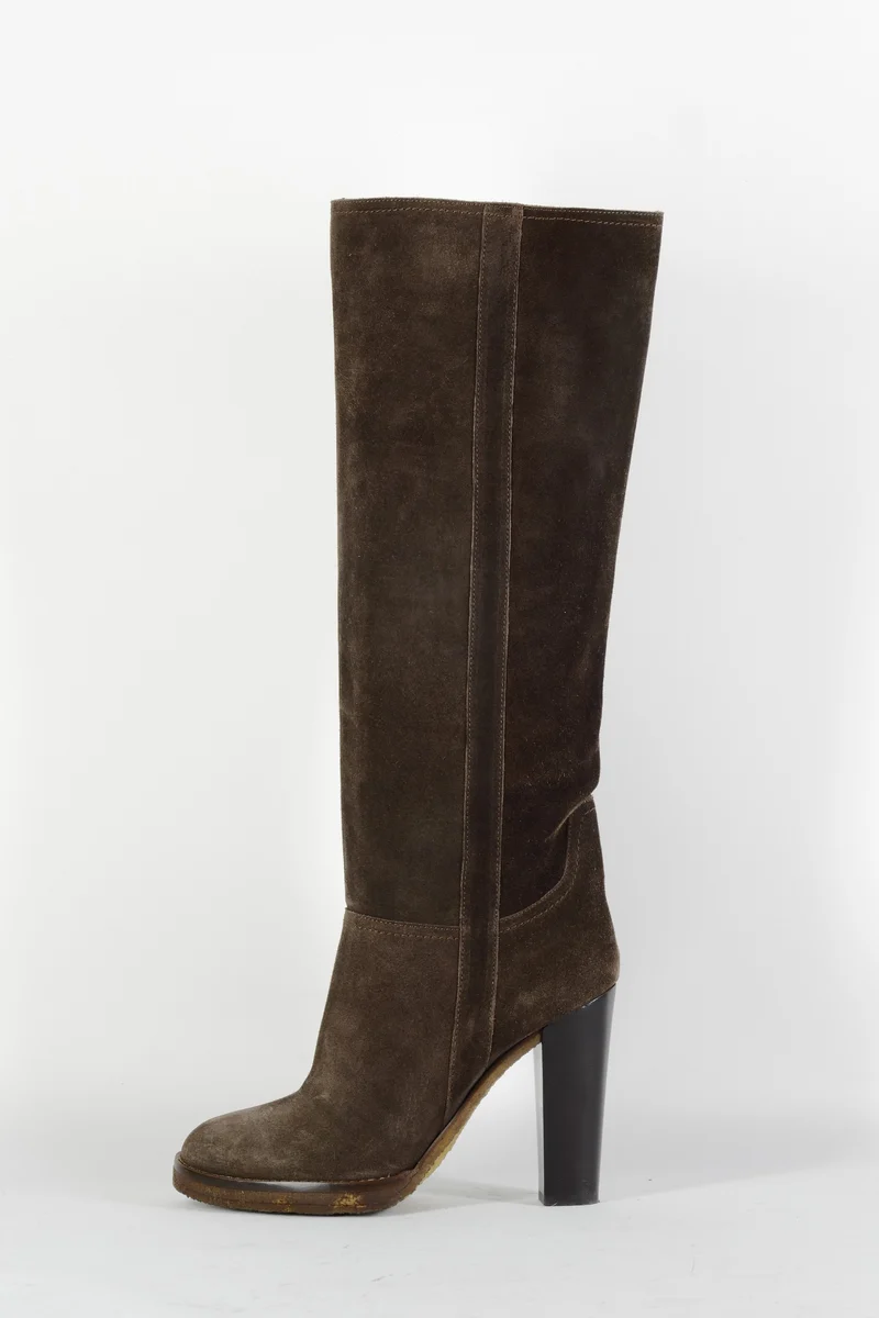 Stiefel Wildleder dunkelbraun