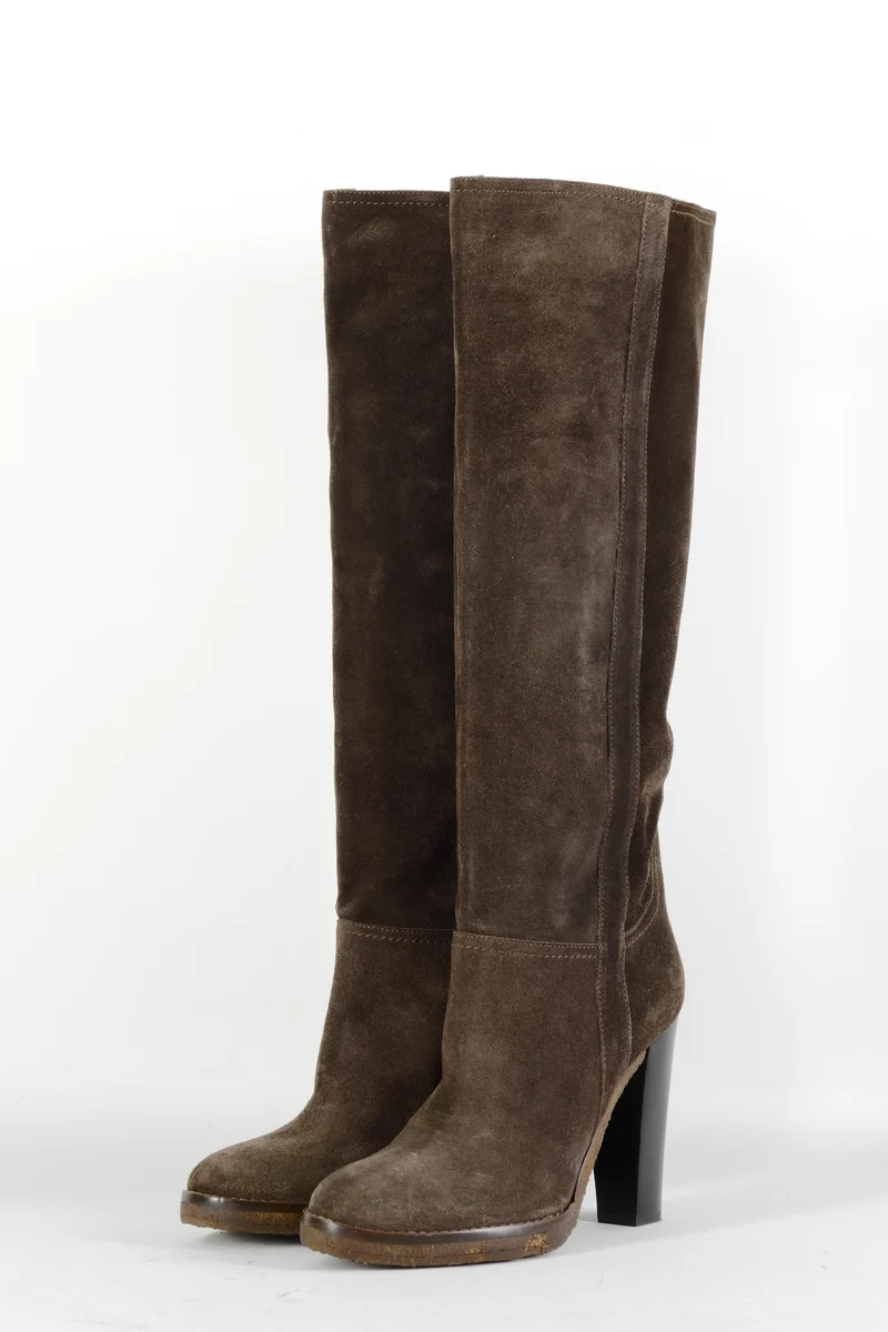 Stiefel Wildleder dunkelbraun