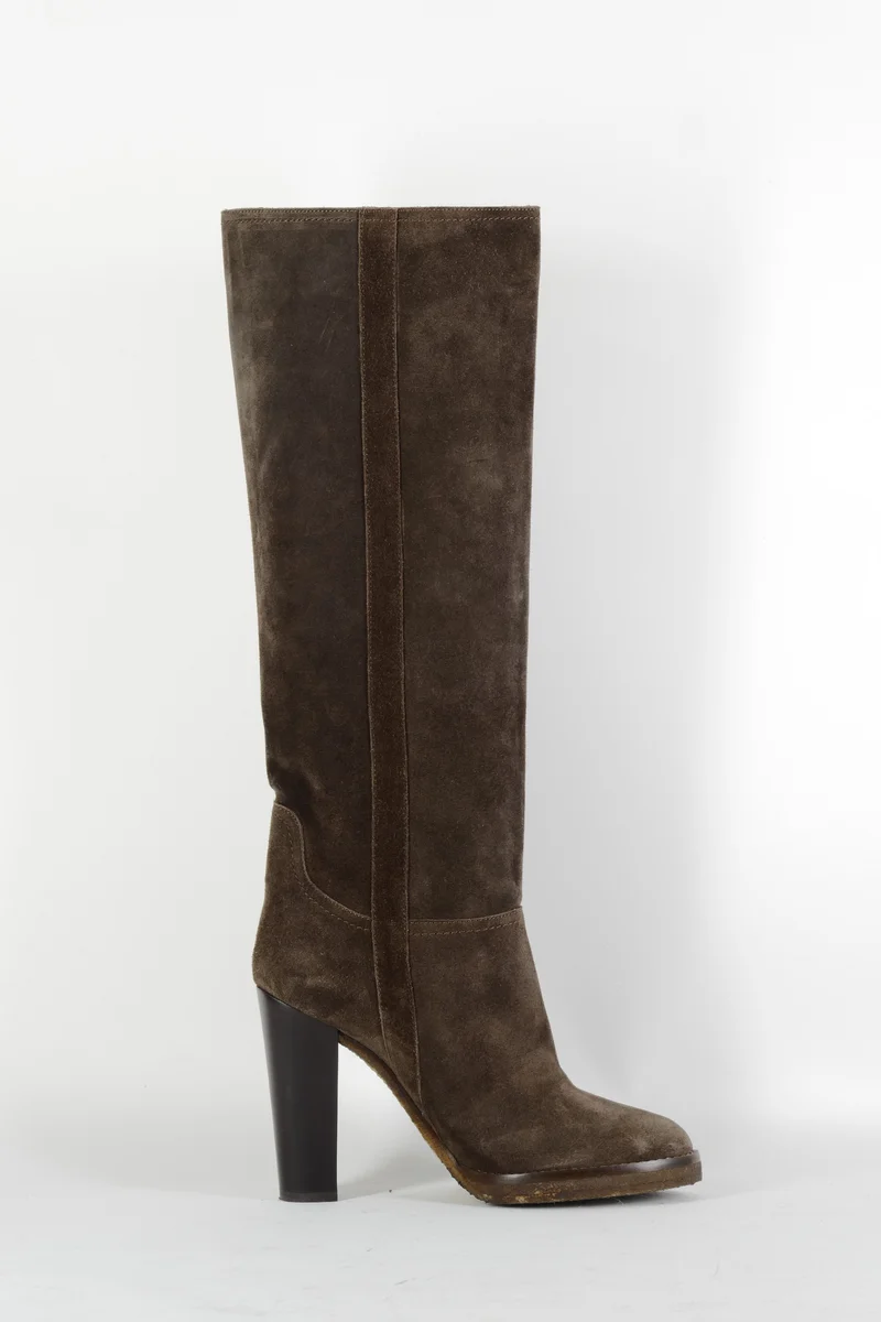 Stiefel Wildleder dunkelbraun